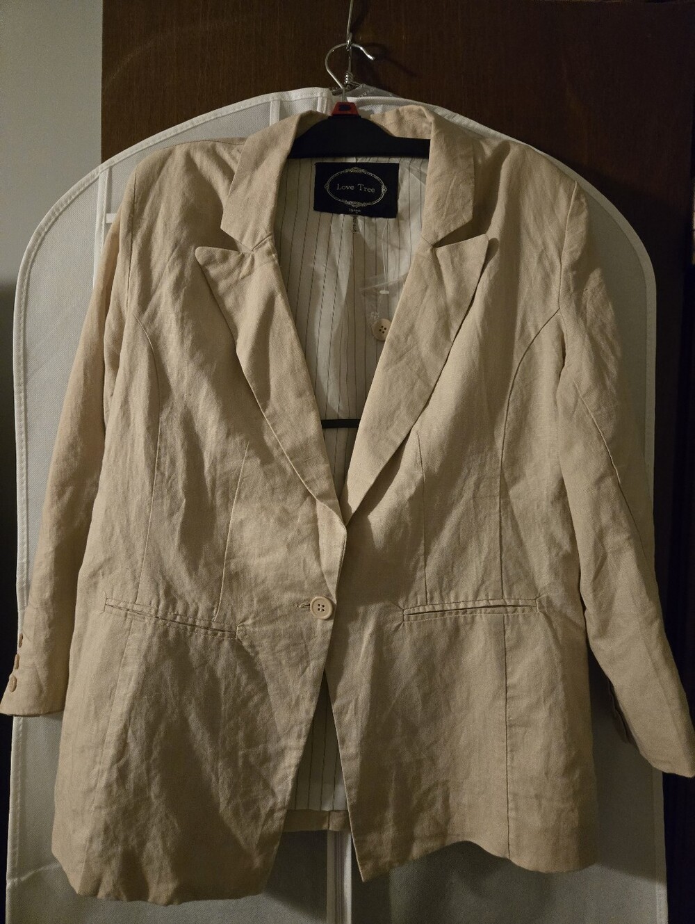 Love Tree Light Beige Linen Blend Blazer
